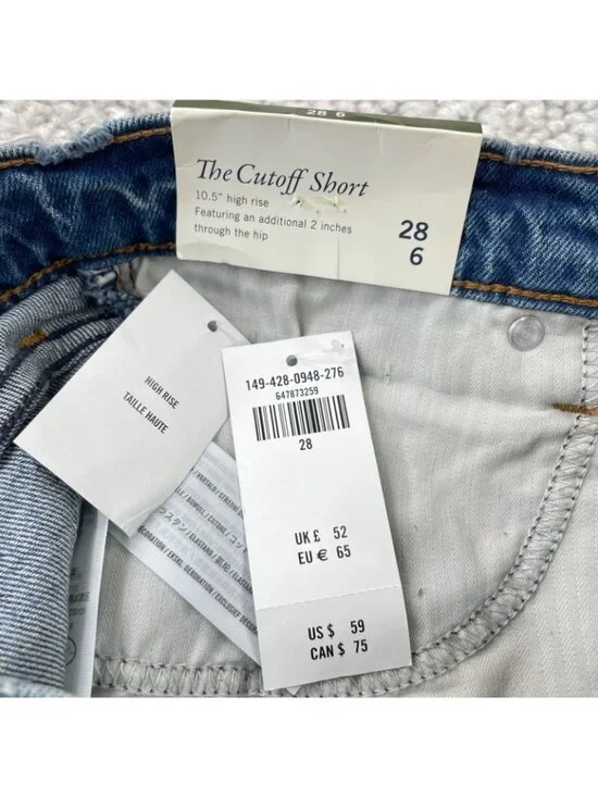 Abercrombie & Fitch The Cutoff Short High Rise Distress Womens 28/6 - Picture 3 of 9